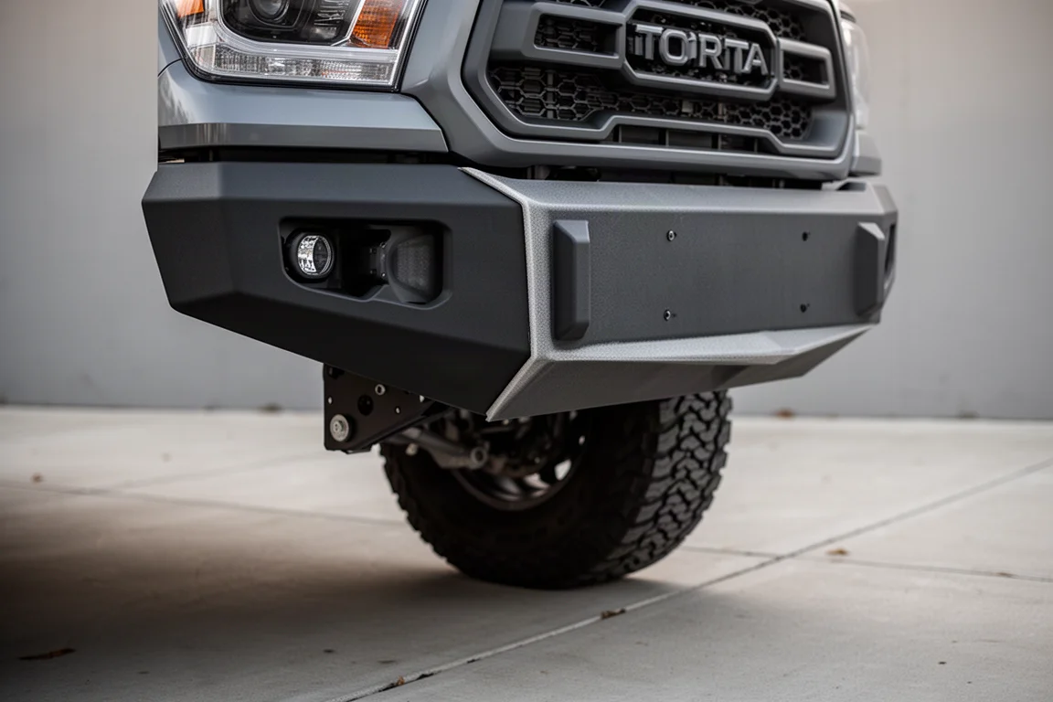 Ingekorte voorste luchtgeleider op de bumper van een truck voor een strakkere offroad-look