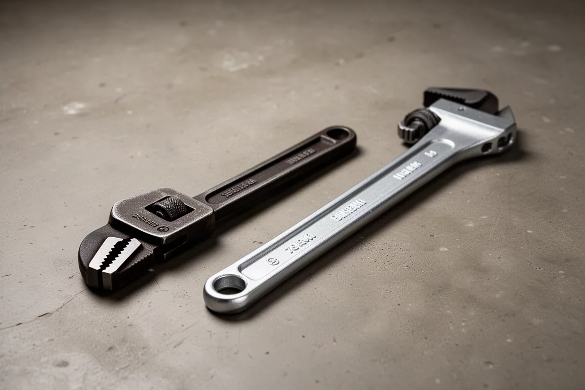 Kleine Zweedse buistang naast een langere aluminium buistang