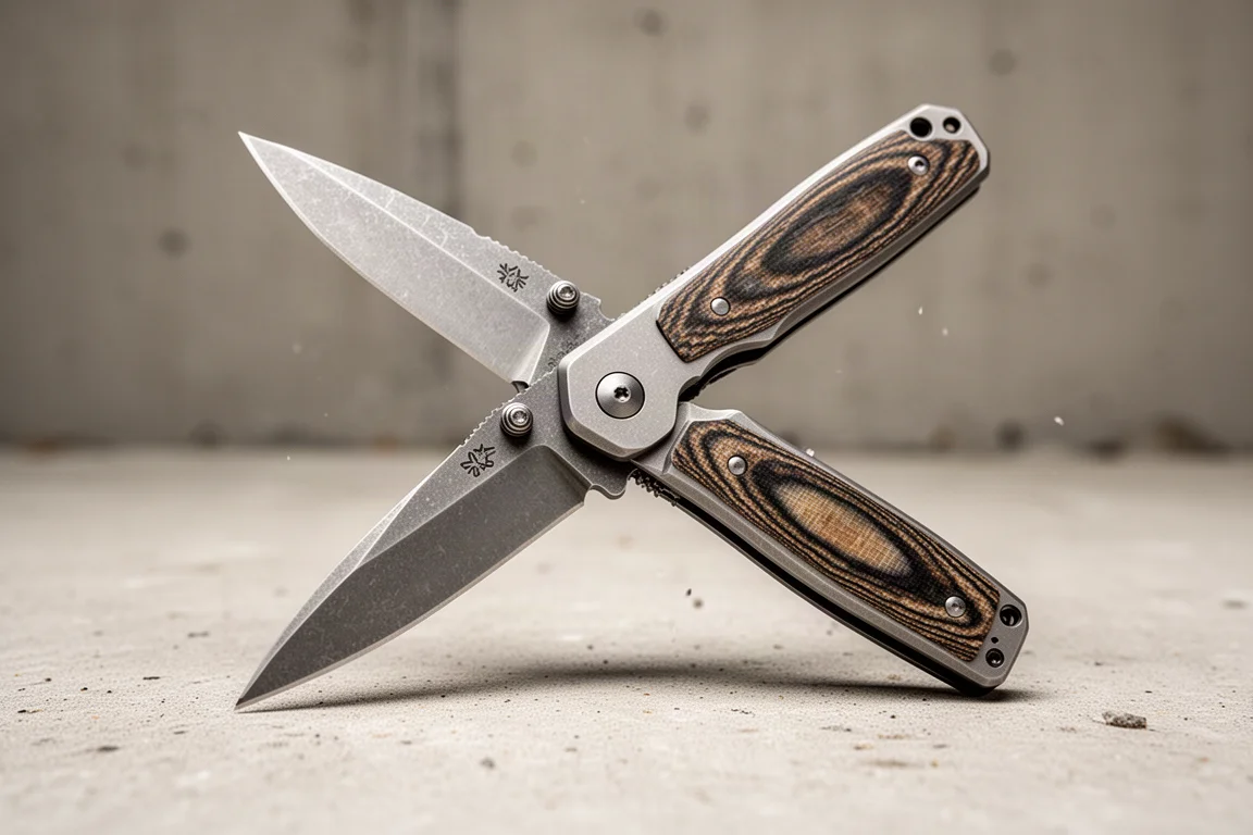Stevig titanium frame lock zakmes dat met één hand wordt geopend
