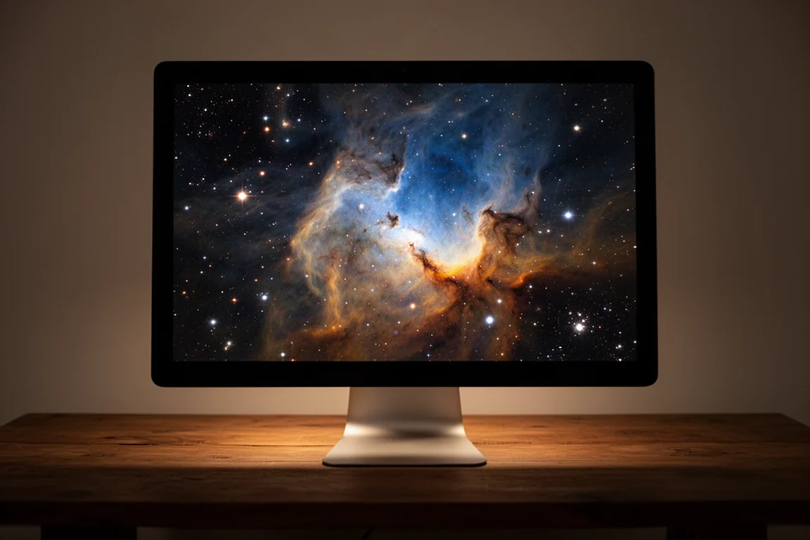 Stark gesättigte Sterne, die subtile Farbunterschiede in einem Deep-Sky-Bild offenbaren