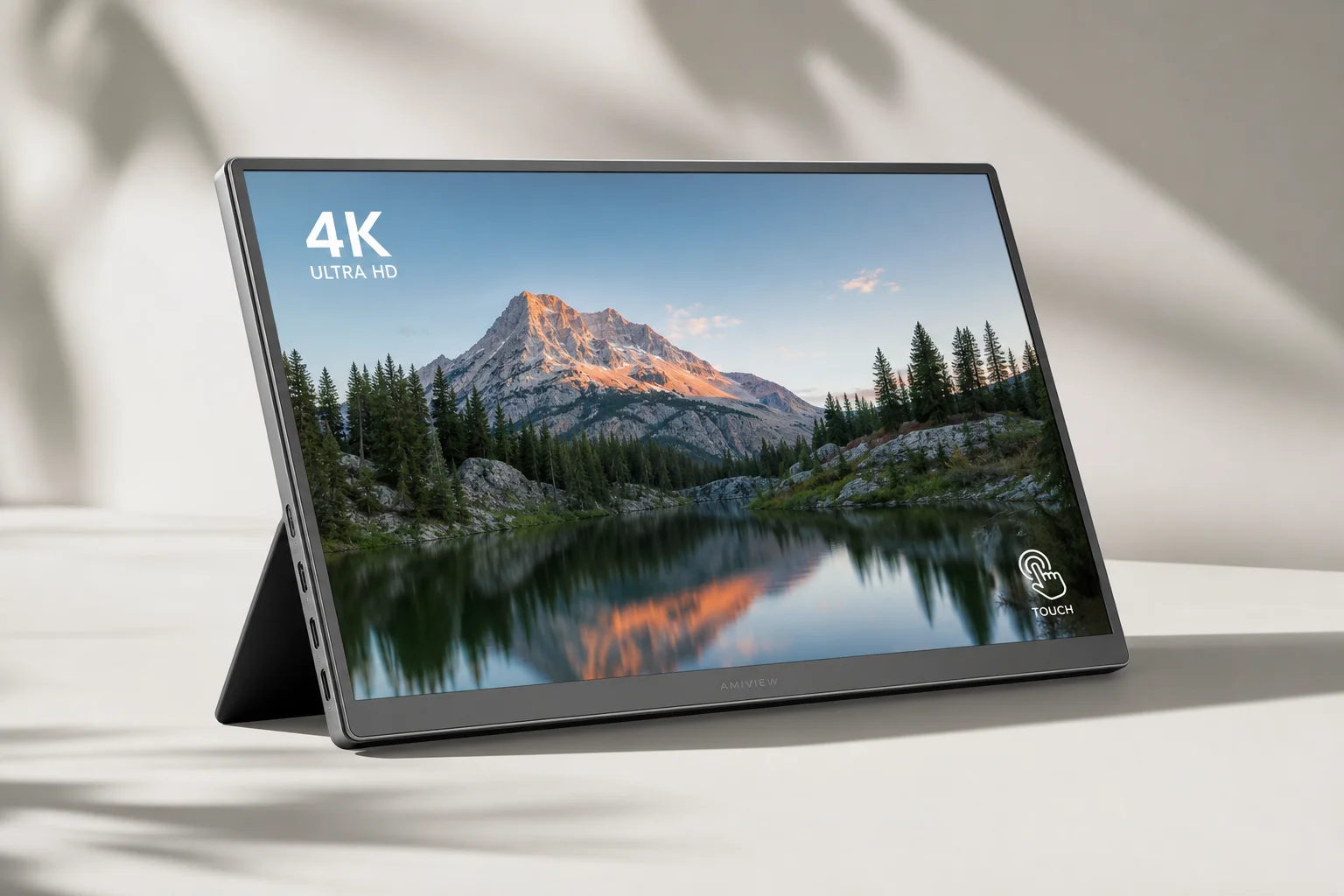 Collezione di display portatili su una superficie in cemento che mostrano vari fattori di forma