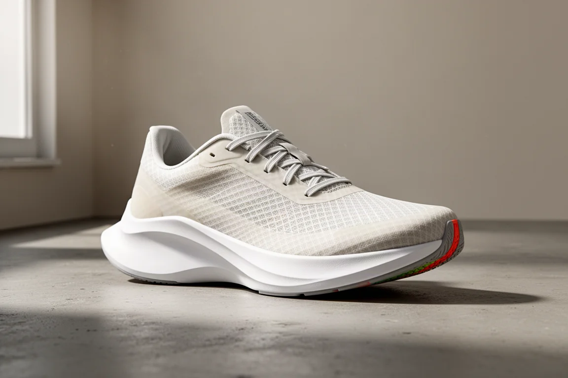 Adidas Adios Pro 4 racing shoe on a matte concrete surface in soft light