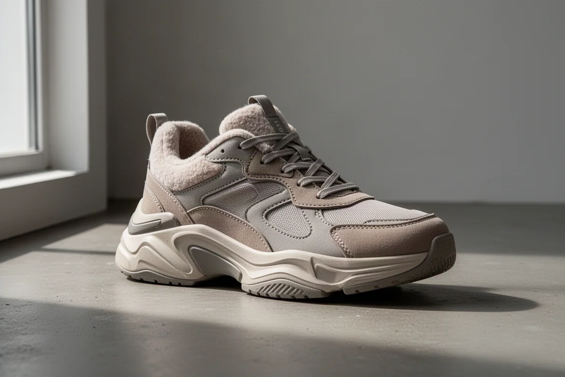 Adidas Adistar running shoe with thick midsole on a concrete surface