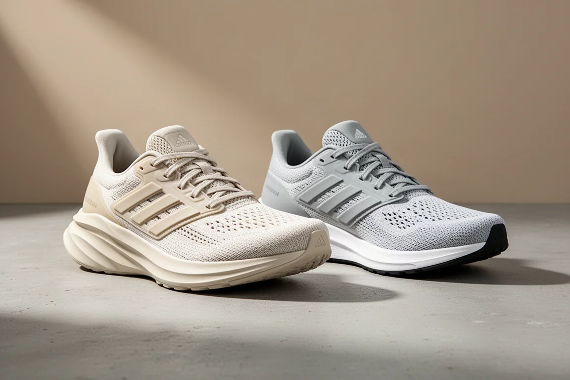 Adidas Adizero Evo SL and Adizero SL2 running shoes side by side on concrete