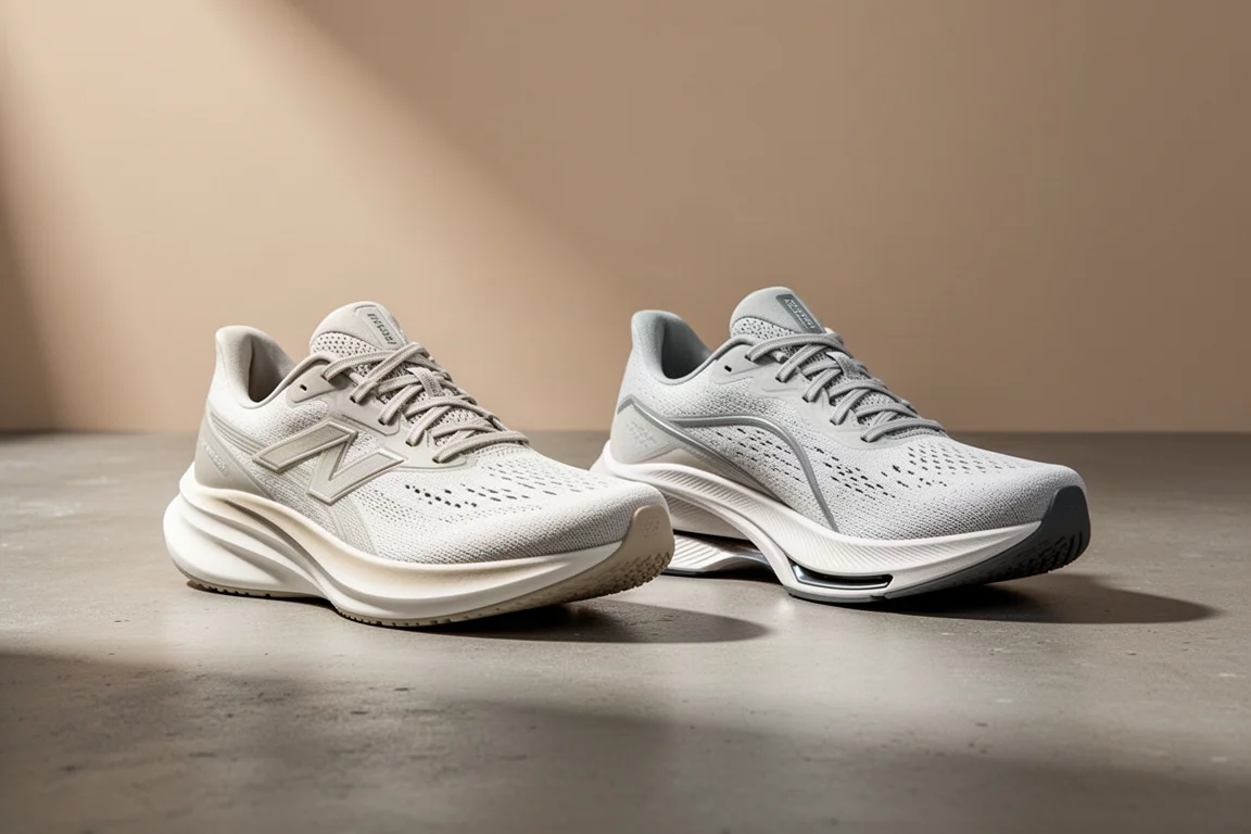 Adizero Evo SL and Endorphin Speed 4 running shoes side by side on concrete