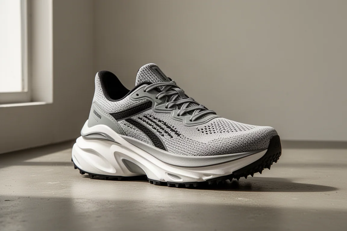 Adidas Adizero Prime X maximalist running shoe on a concrete surface