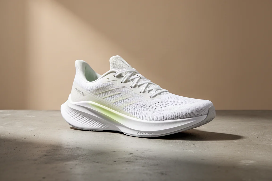 Adidas Adizero Pro 5 Wettkampfschuh in Dreiviertelansicht auf Betonoberfläche