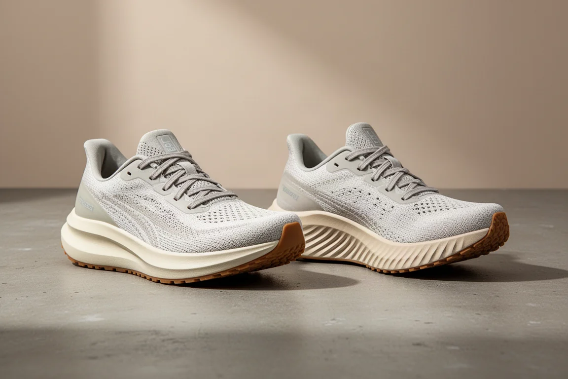 Adidas Adizero SL2 and Hoka Mach 6 running shoes side by side on concrete