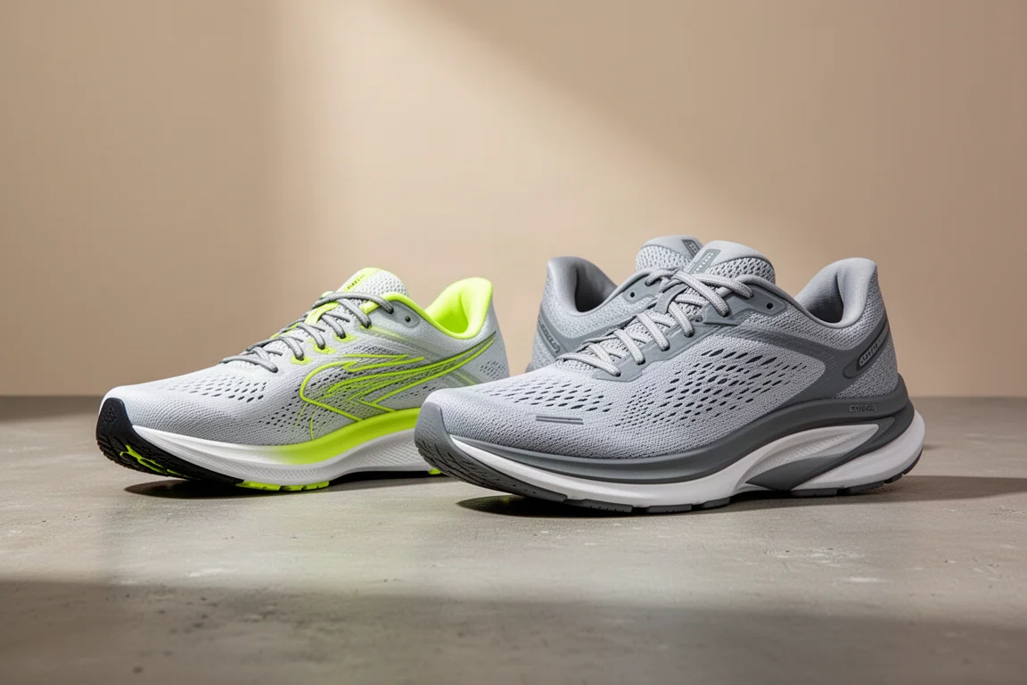 Adidas Adizero SL2 and Supernova Rise running shoes side by side on concrete