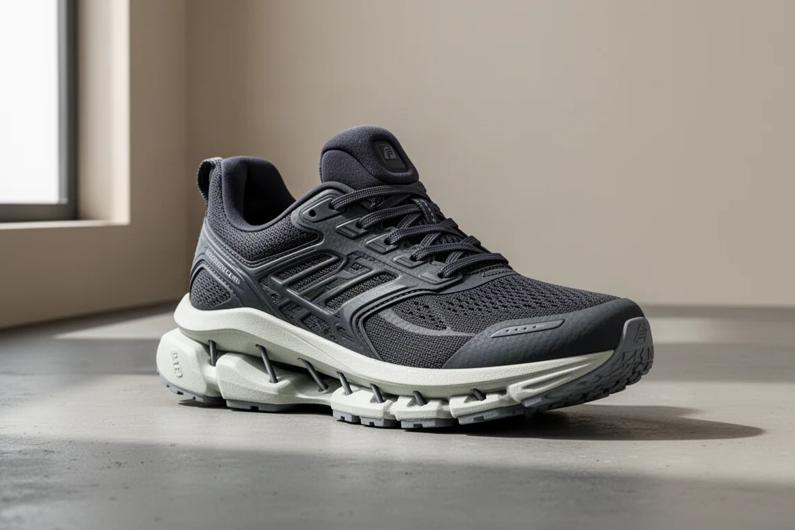 adidas Boston 10 running shoe in three-quarter view on a grey concrete surface
