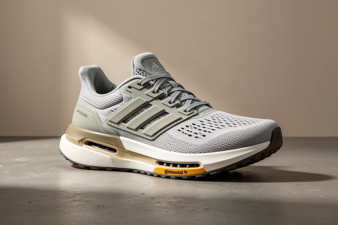 Scarpa da running Adidas Boston 12 mostrata con angolo a tre quarti sul cemento