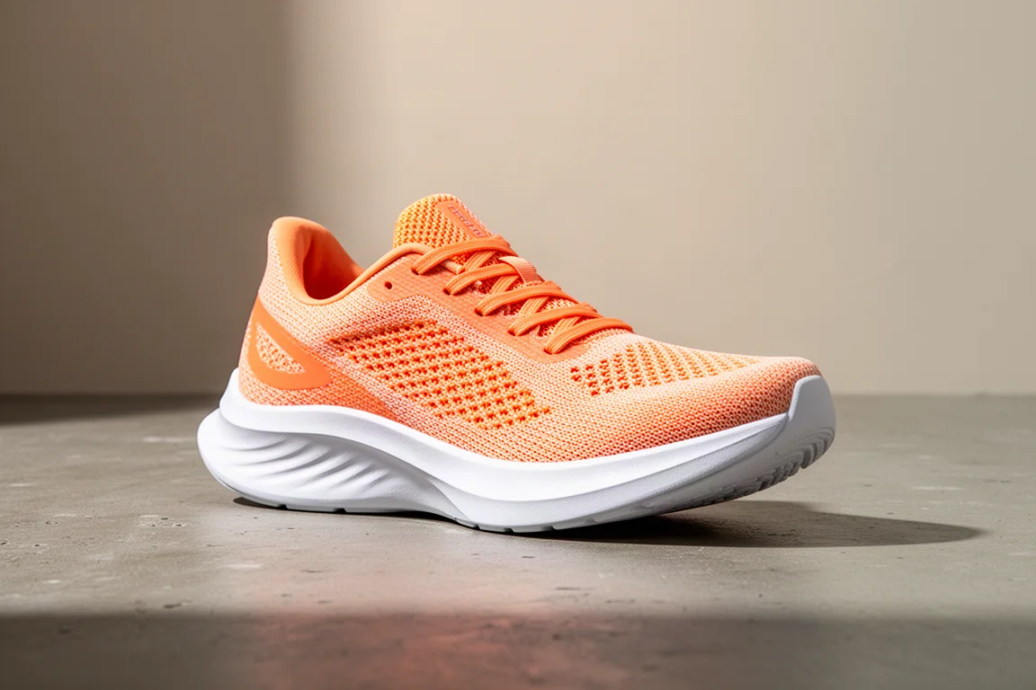 Adidas Evo SL Laufschuh mit weißem Schaumstoff-Midsole auf einer Betonfläche