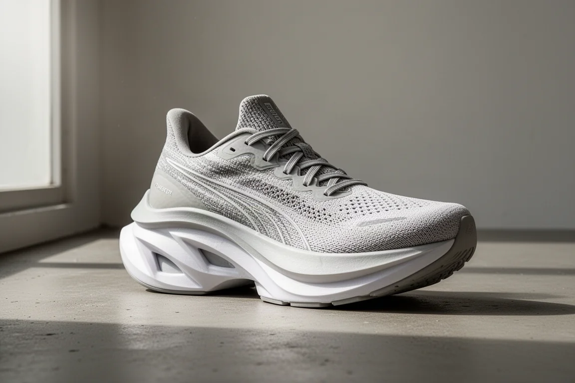 Scarpa da running Adidas Prime X maximalist con midsole in schiuma alto su cemento