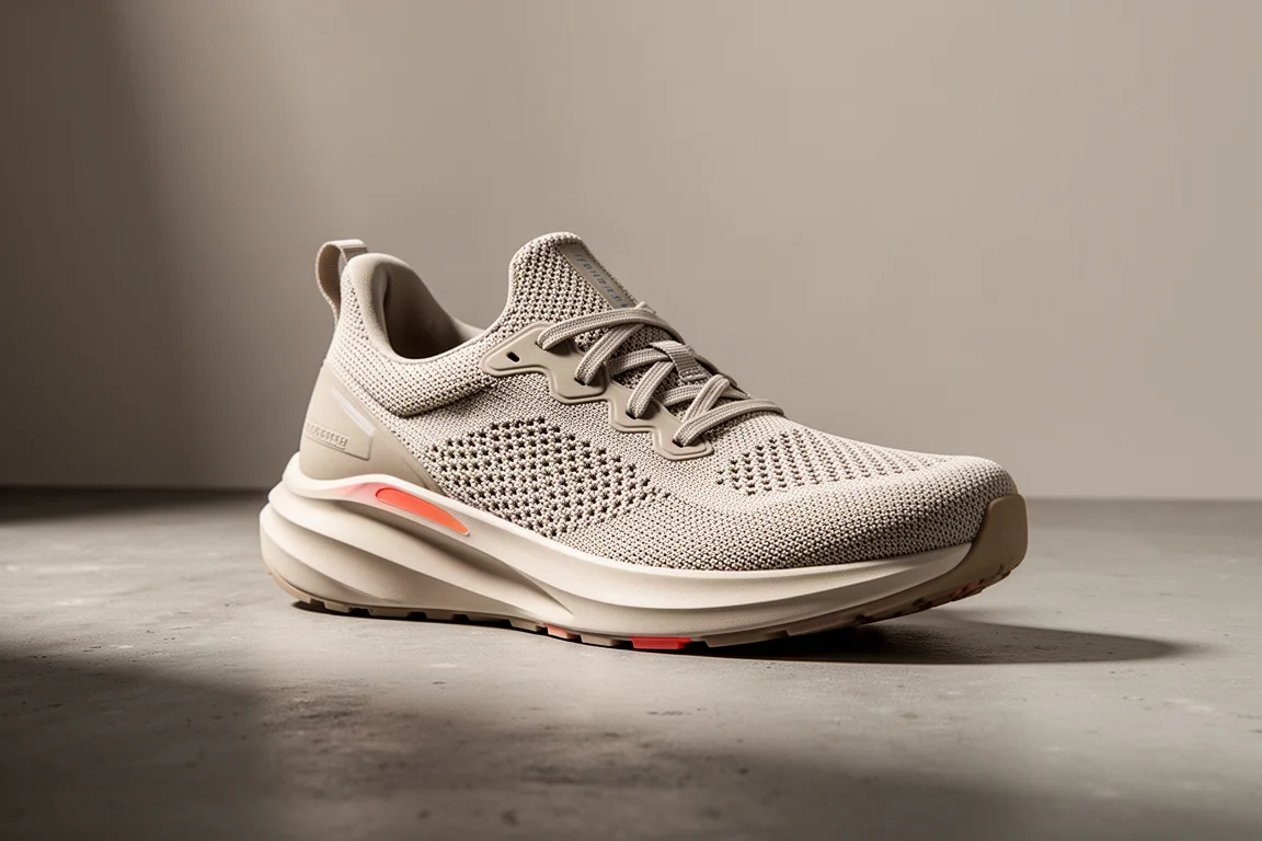 Black Adidas Solar Glide 5 running shoe with thick cushioned midsole on grey backdrop