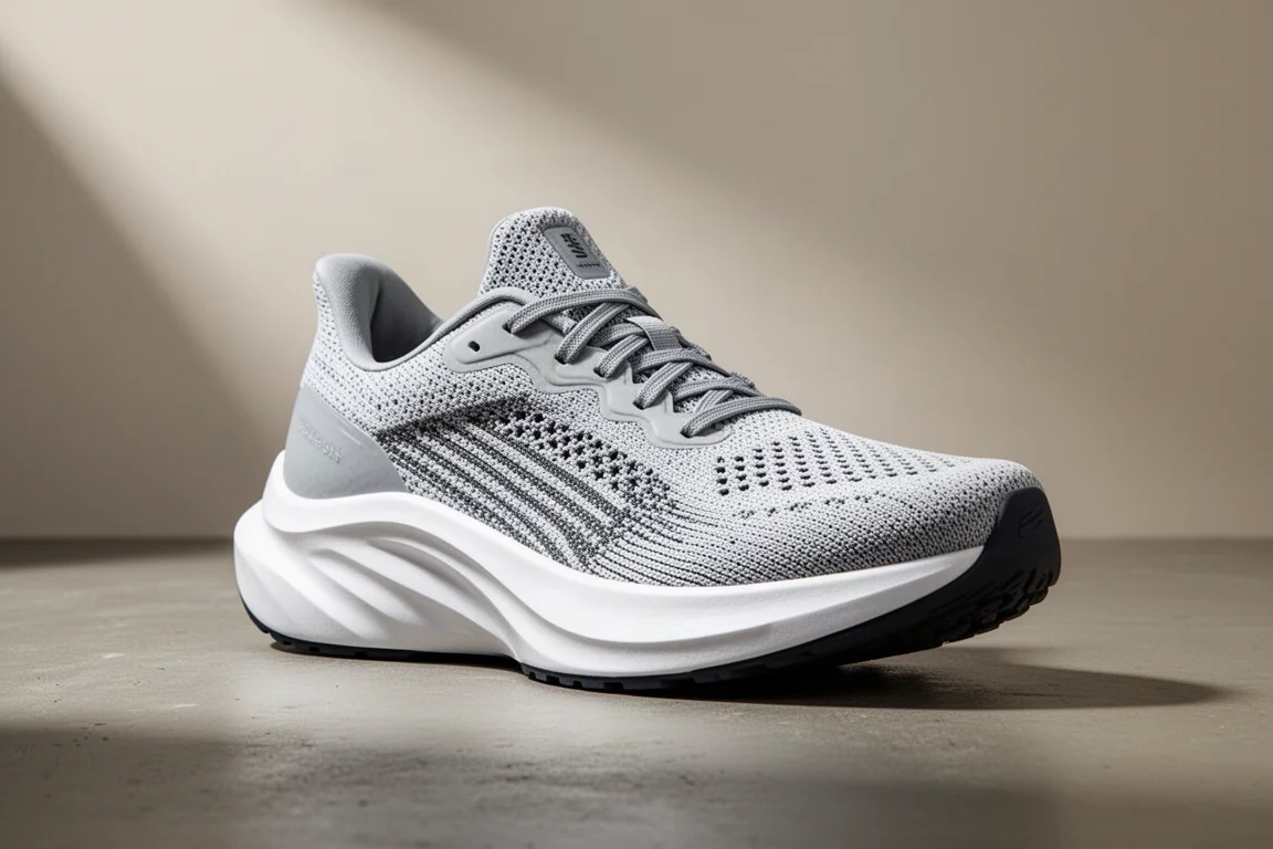 Adidas Supernova Prima running shoe with thick cushioned midsole on concrete surface