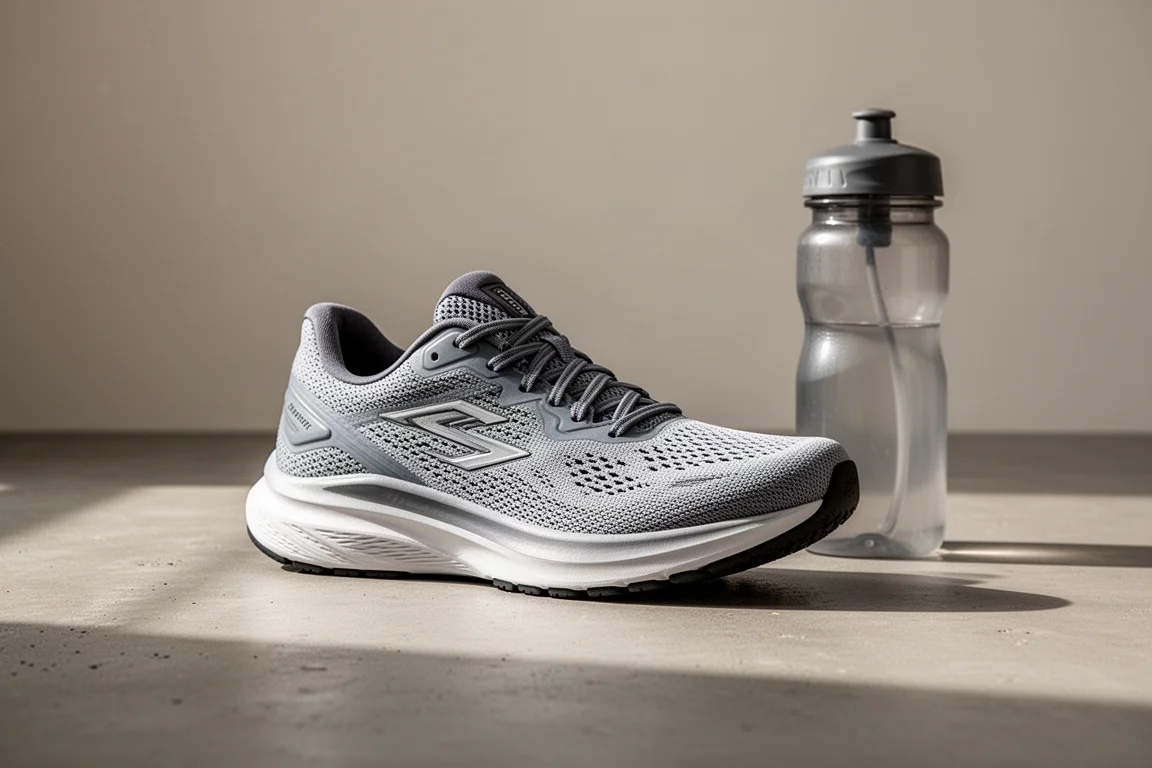 Zapatilla de running Adidas Supernova Rise apoyada sobre una superficie de hormigón con luz suave