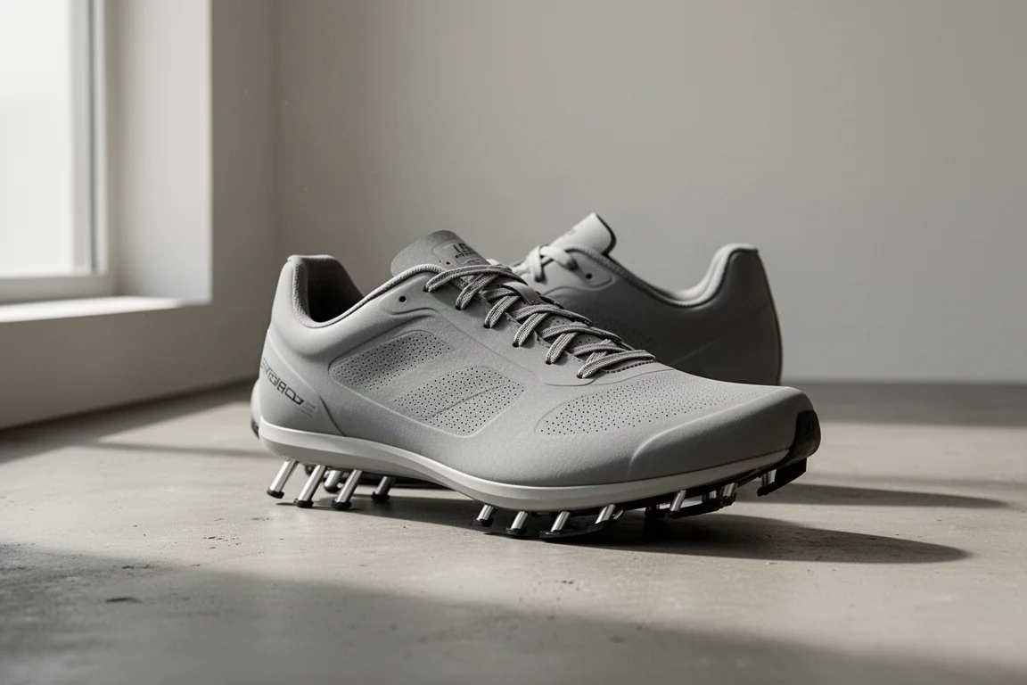 Adidas Takumi 10 lightweight road racing shoe on a concrete surface