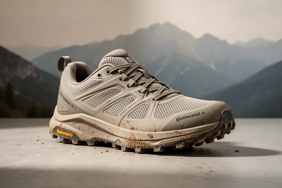 Tênis de trail running Adidas Terrex Agravic Flow 2 sobre uma superfície de concreto