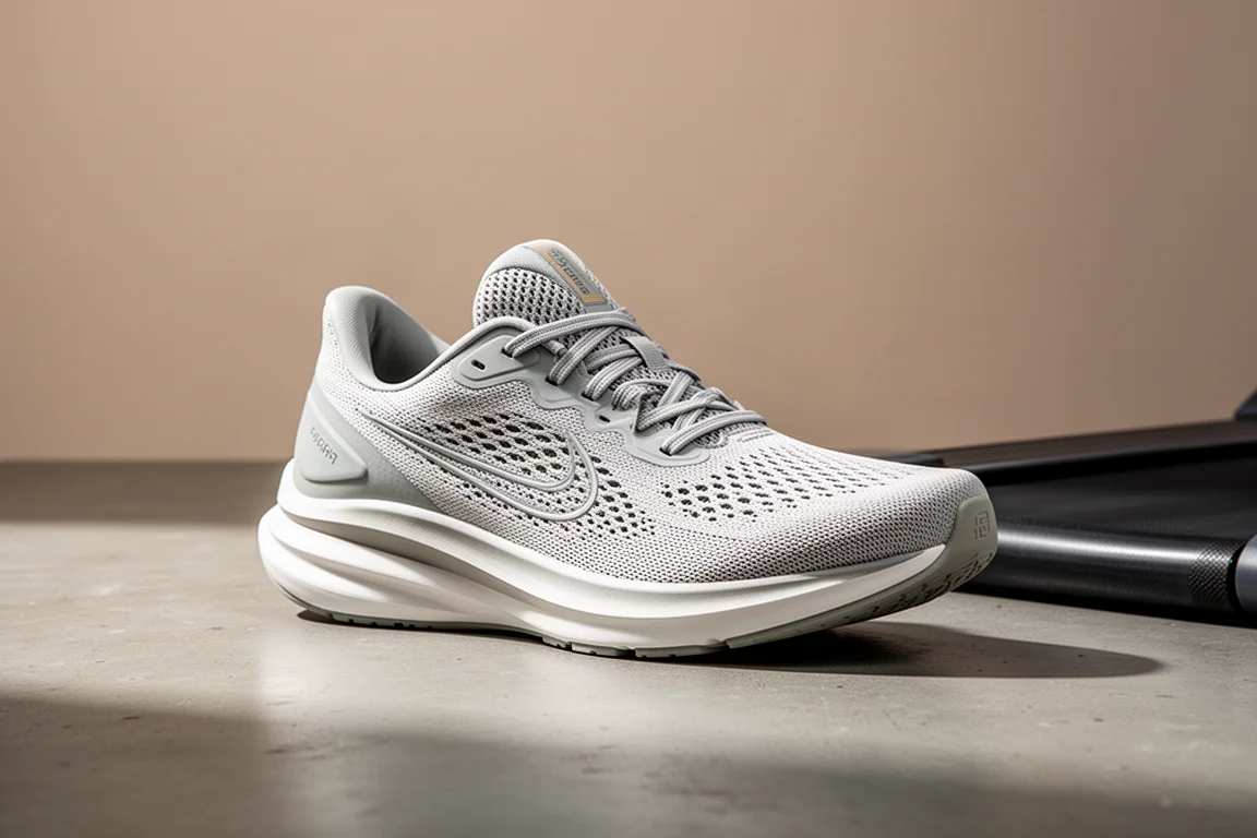 Adidas Tread Flow running shoe shown at three-quarter angle on a concrete surface