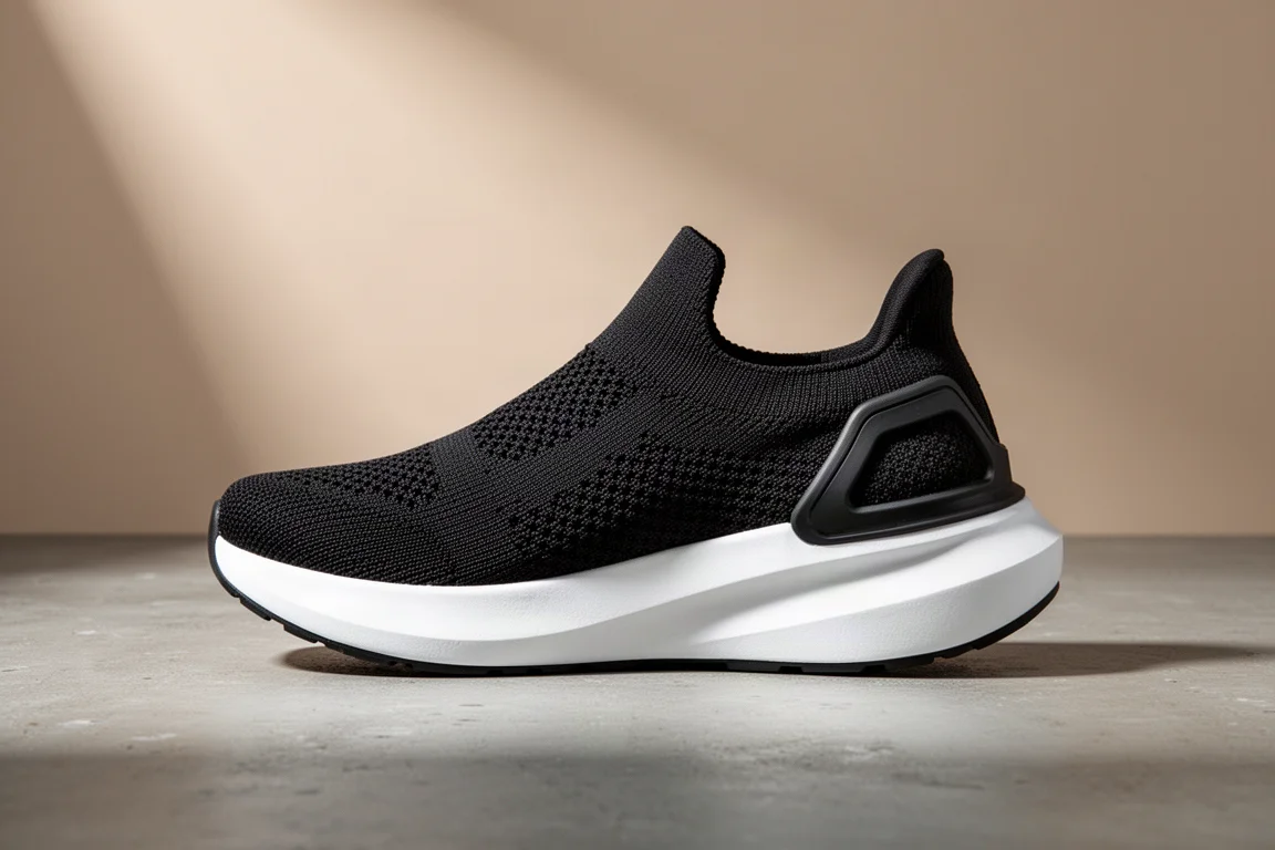 Adidas Ultra Boost 5X running shoe in three-quarter view on a concrete surface