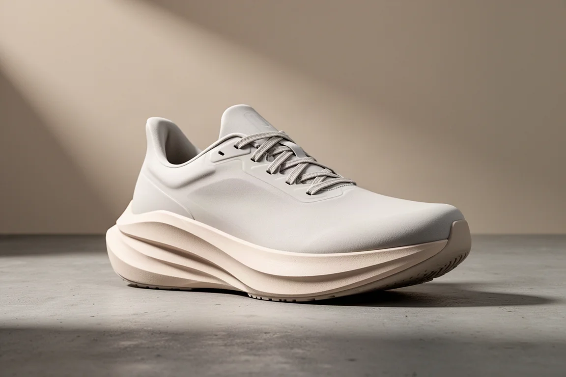 Aero Glide 3 running shoe with tall cushioned midsole on concrete surface