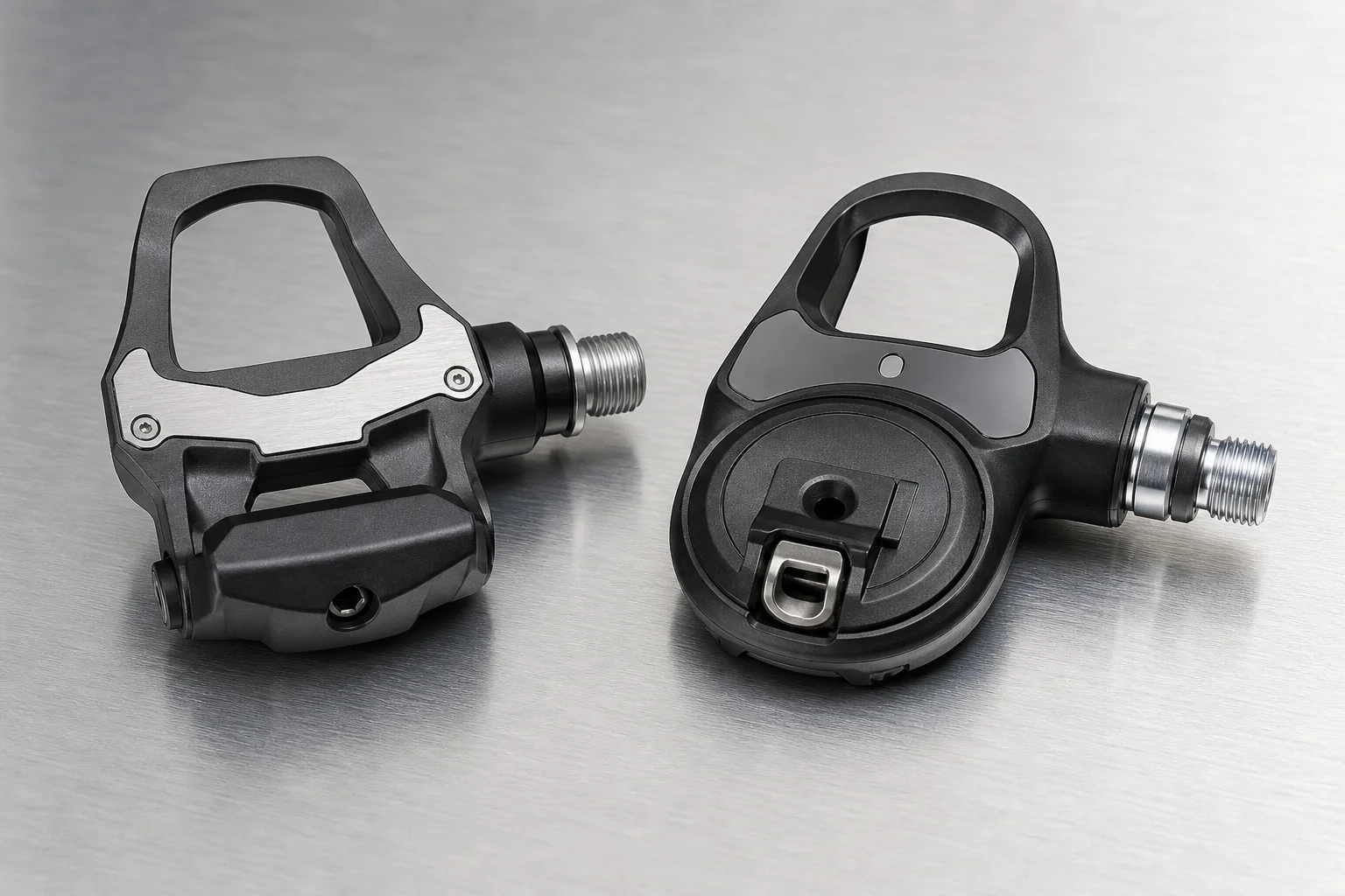 Cycling pedals with integrated power measurement sensors