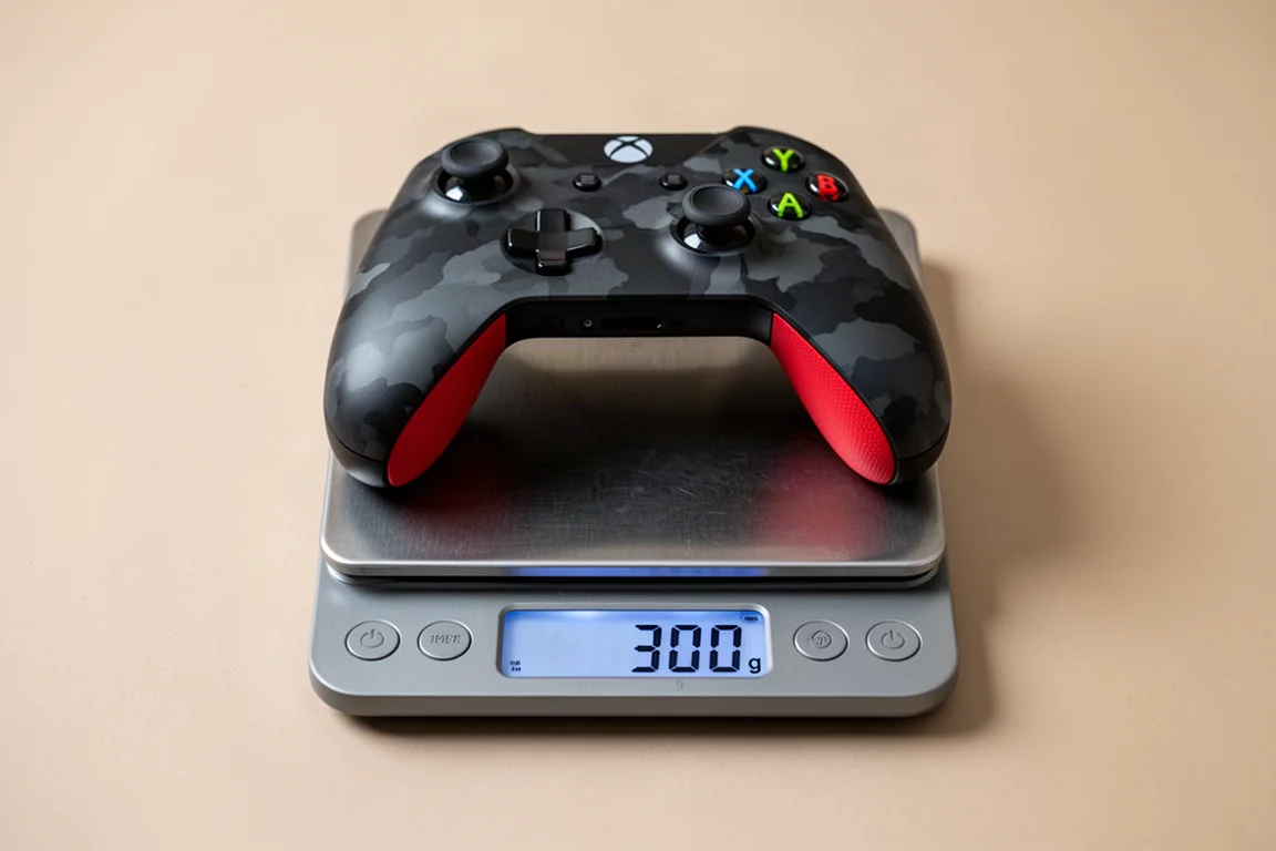 Digitale Waage, die das Gewicht eines benutzerdefinierten Controllers anzeigt
