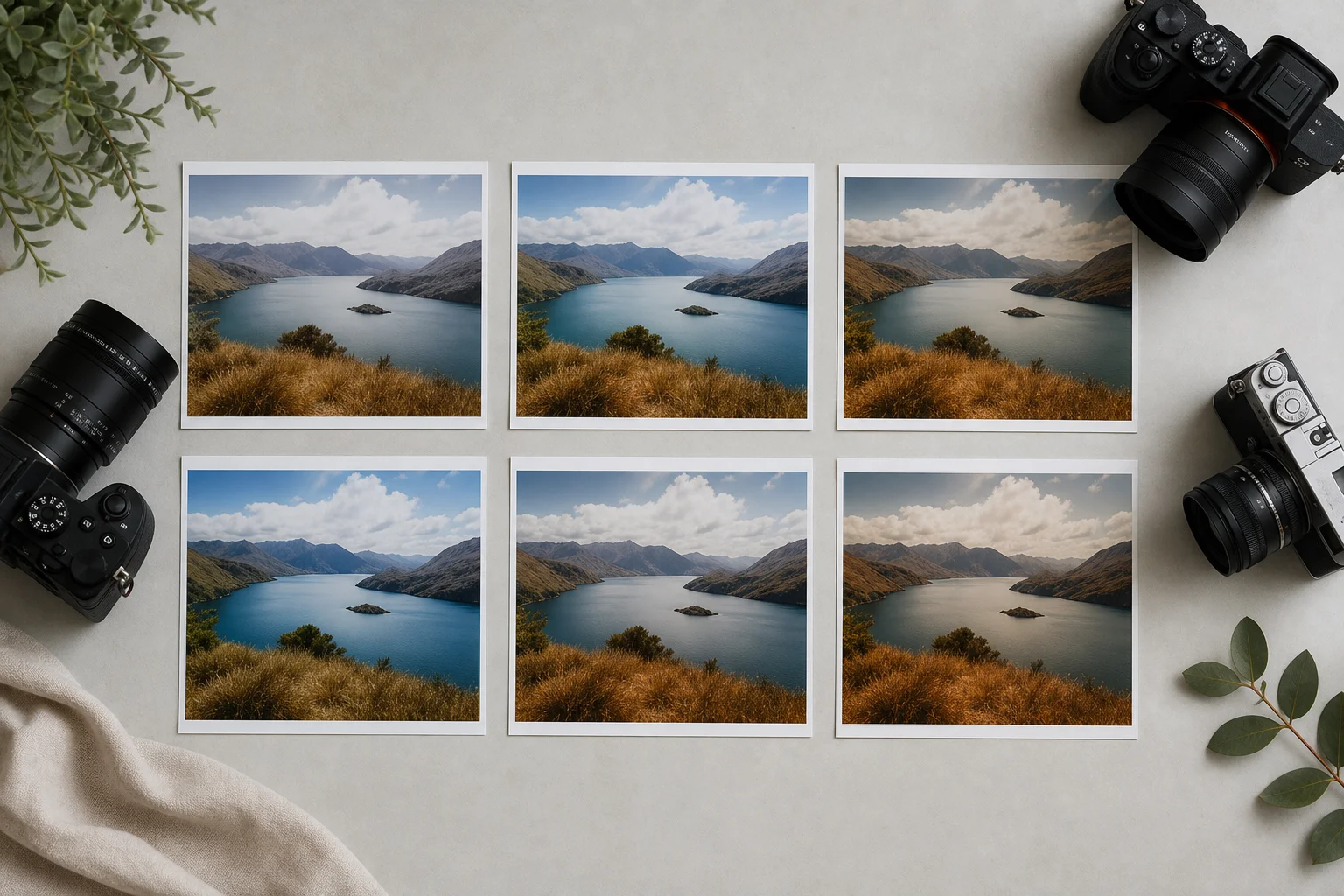 Comparaison d'échantillons photo montrant les détails et la précision des couleurs