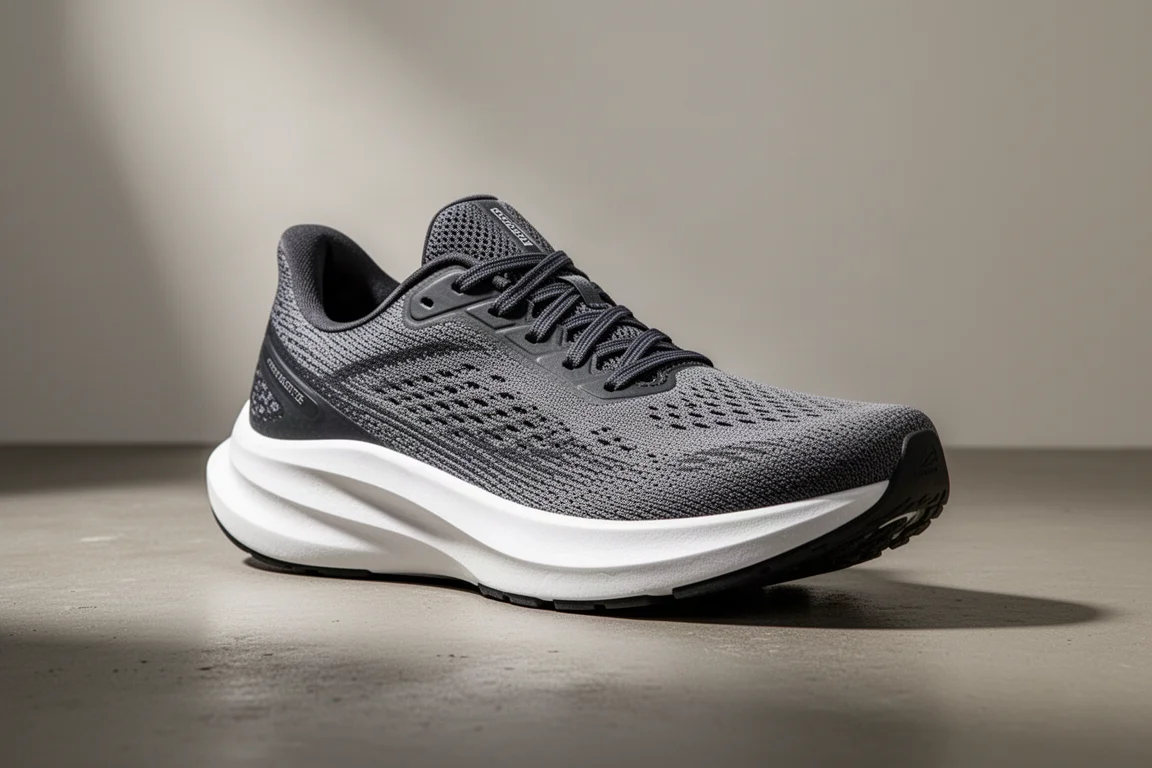 Max-cushion zero drop running shoe in three-quarter view on concrete