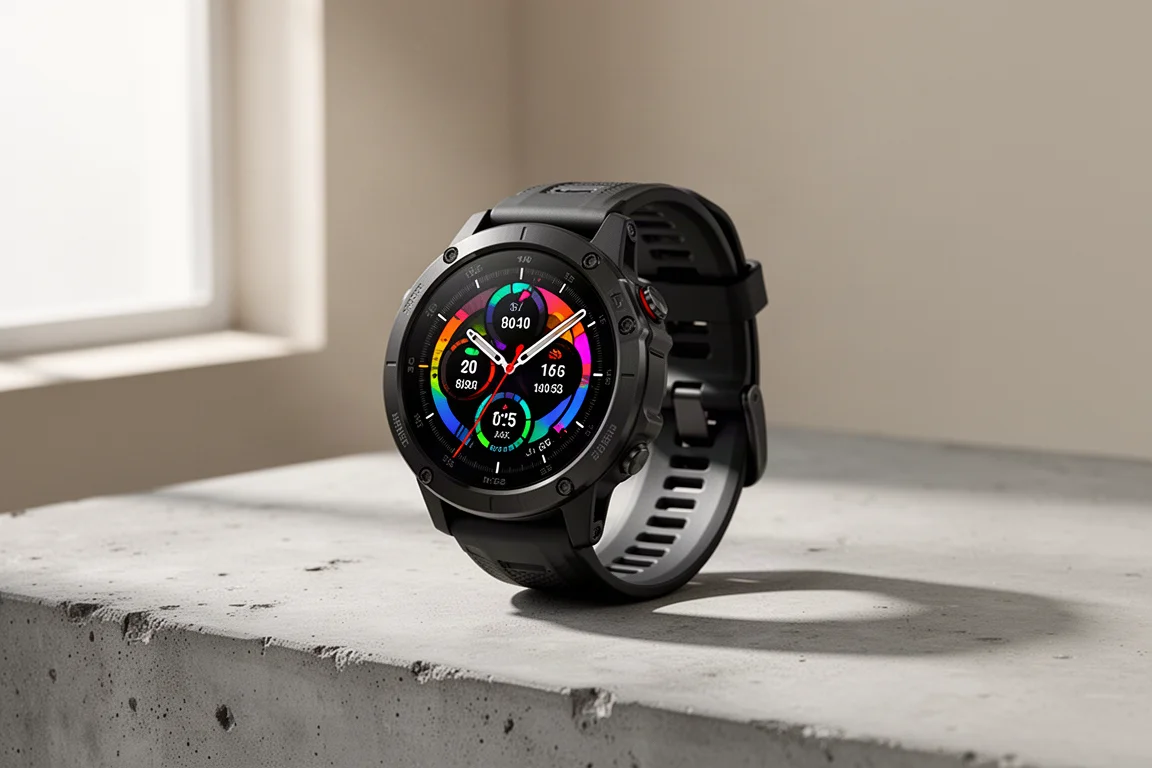 Amazfit T-Rex 3, smartwatch GPS rugged con luminoso display AMOLED su superficie in cemento