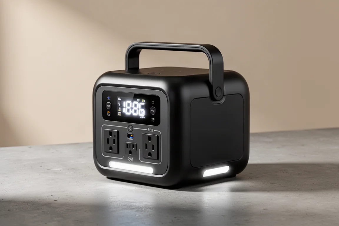 Anker Solix C1000 draagbare powerstation op een betonnen oppervlak