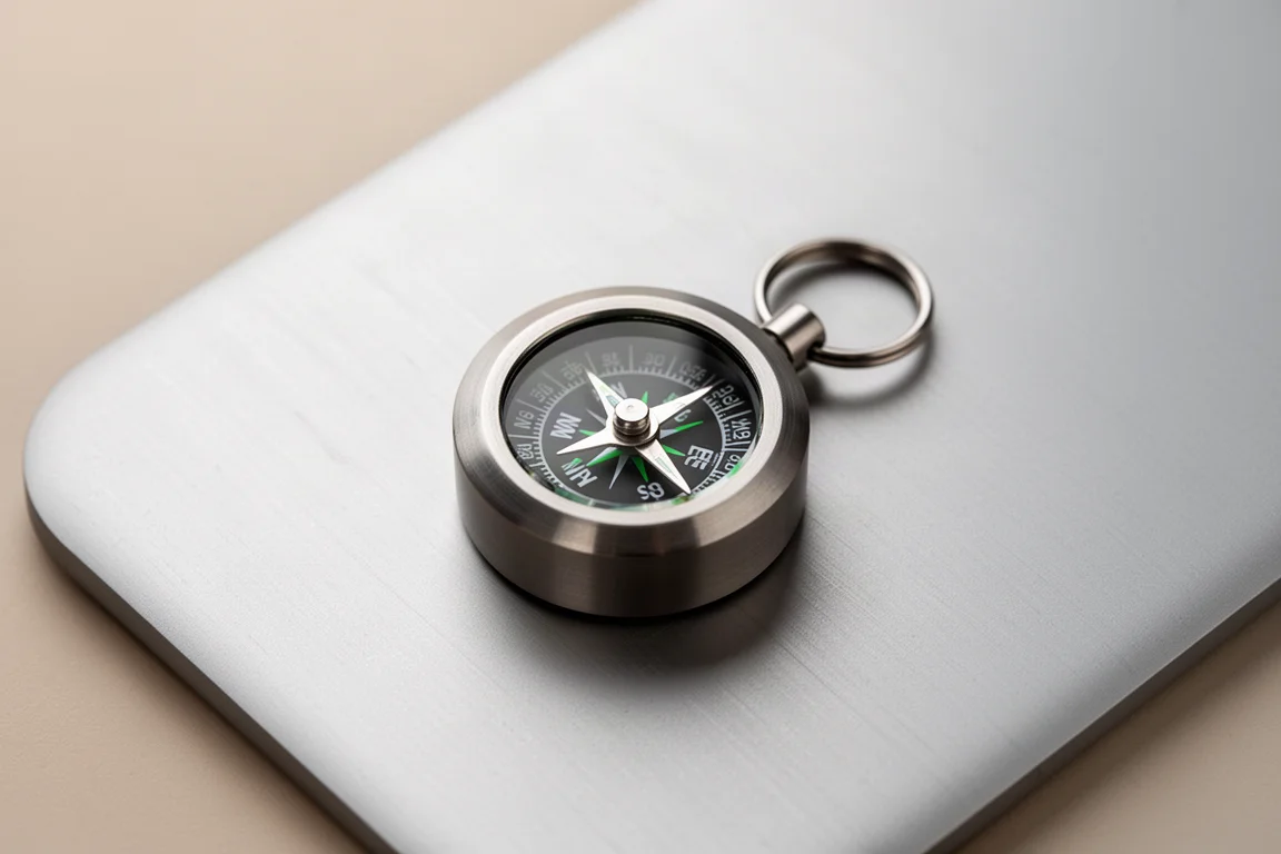 Ant Design Titanium Keychain Compass product image