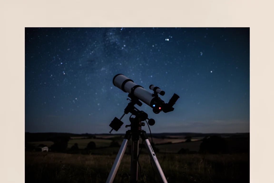 A telescope rig set up on a quiet night ready for a full imaging session