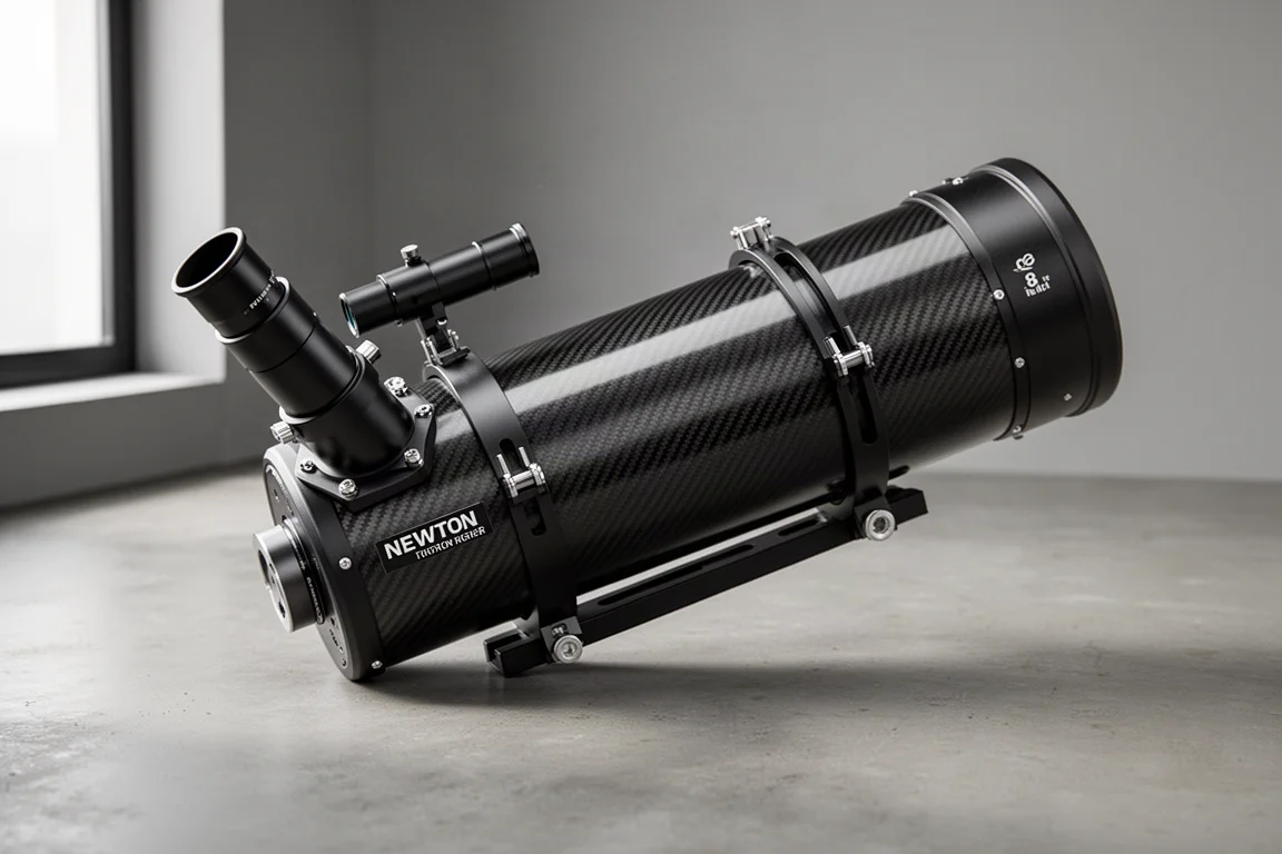 Apertura CarbonStar 8 inch carbon fiber imaging Newtonian telescope on a studio surface