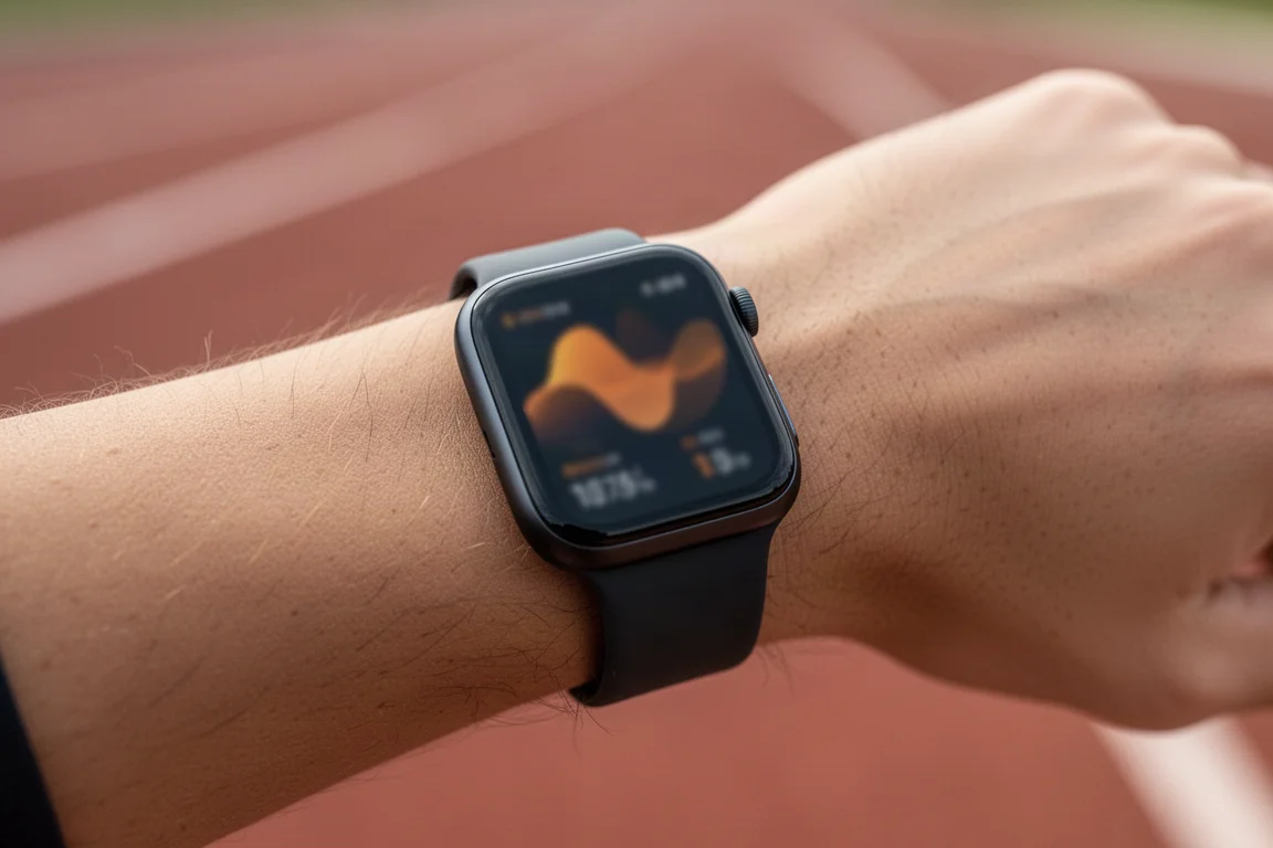 Smartwatch zeigt einen individuellen strukturierten Intervall-Trainingsbildschirm