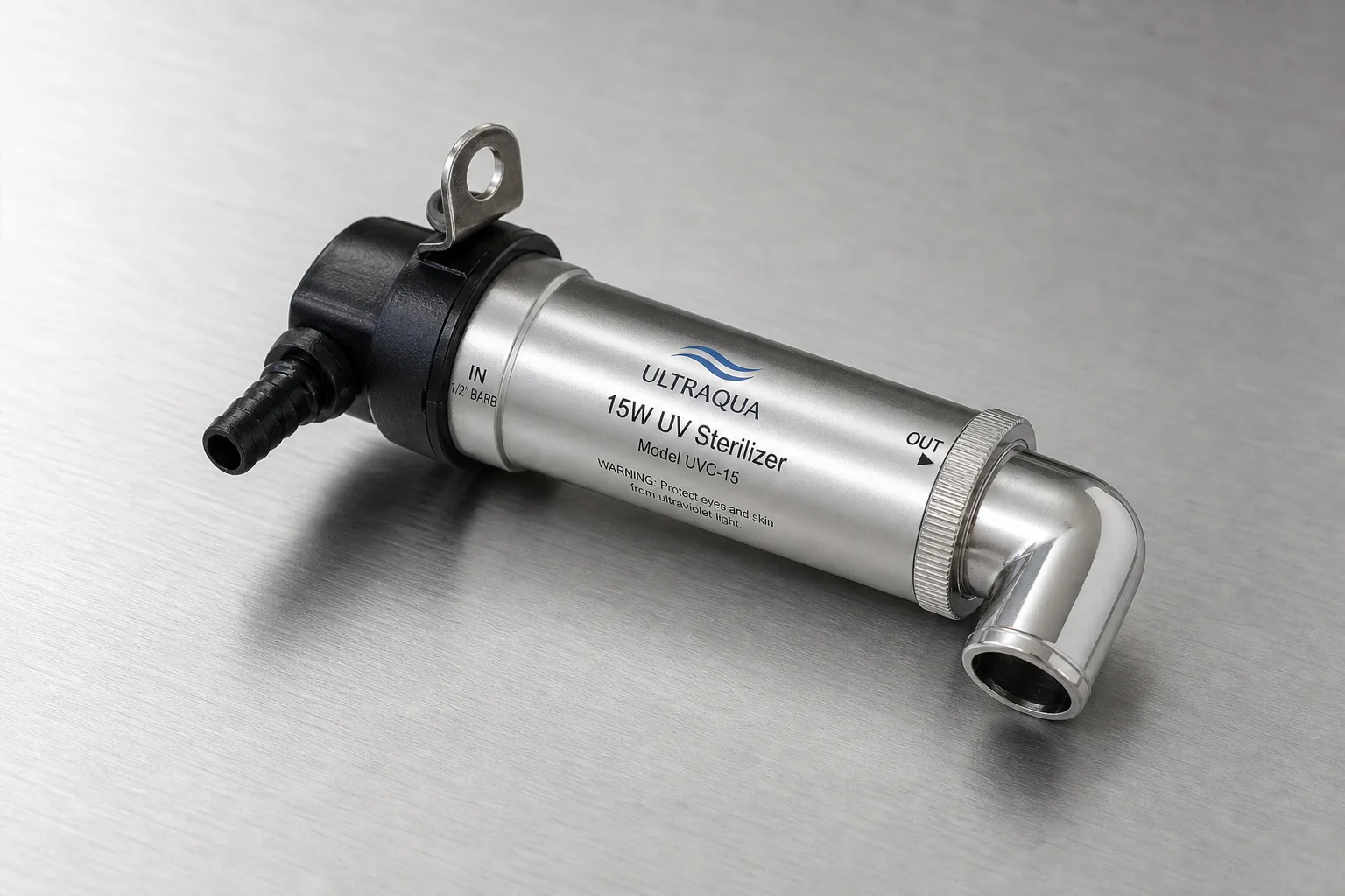 Two Aqua Ultraviolet Advantage UV sterilizers, 8-watt and 15-watt models, on neutral backdrop