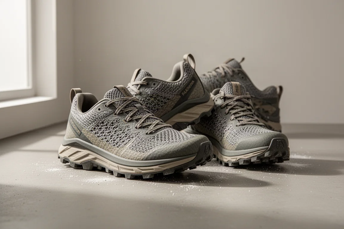 Arc'teryx Sylon Pro trail running shoes on a matte concrete surface