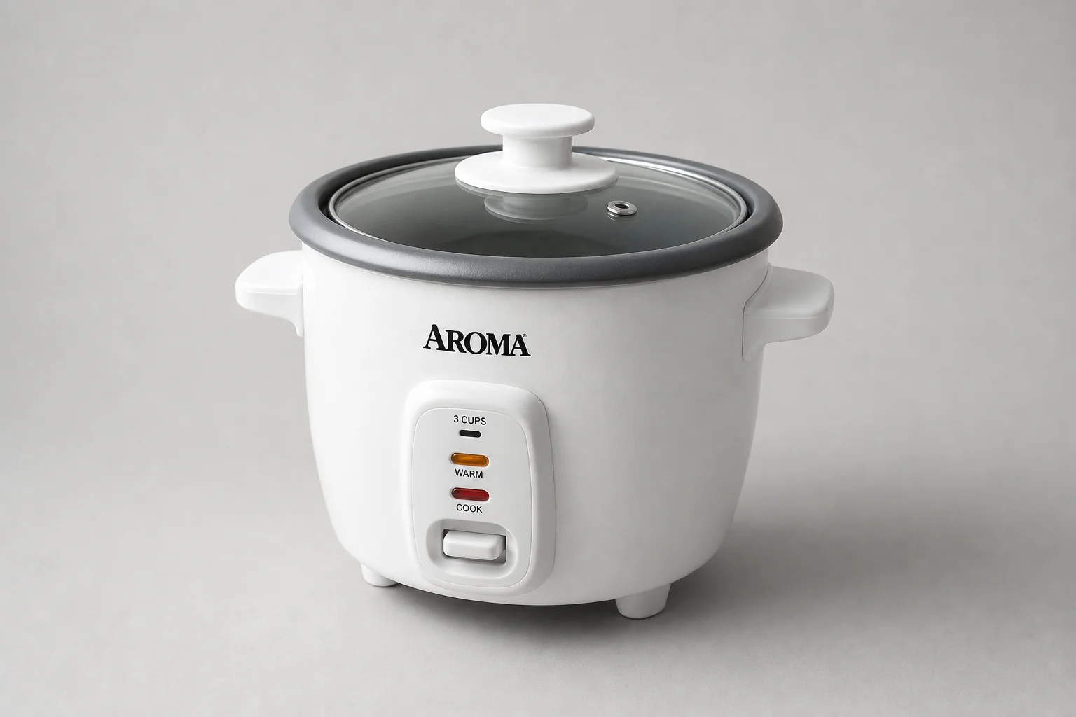 Aroma budget rice cooker and Zojirushi premium rice cooker displayed side by side