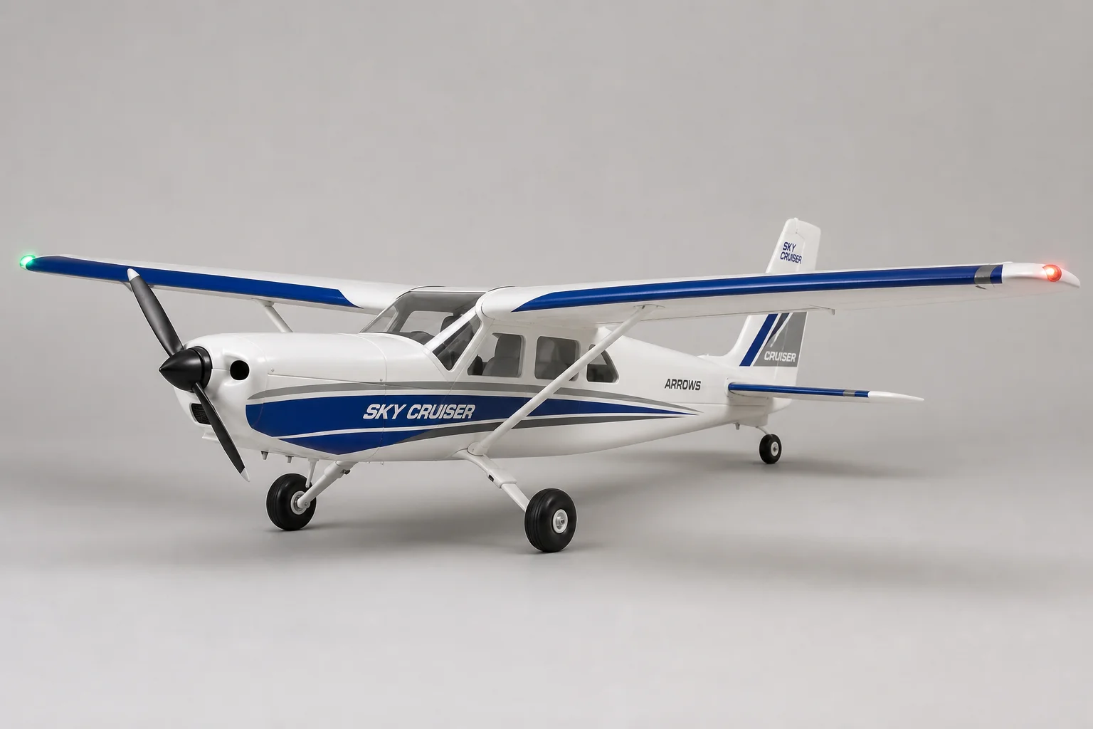 Arrows RC Sky Cruiser high-wing trainer aircraft on neutral backdrop