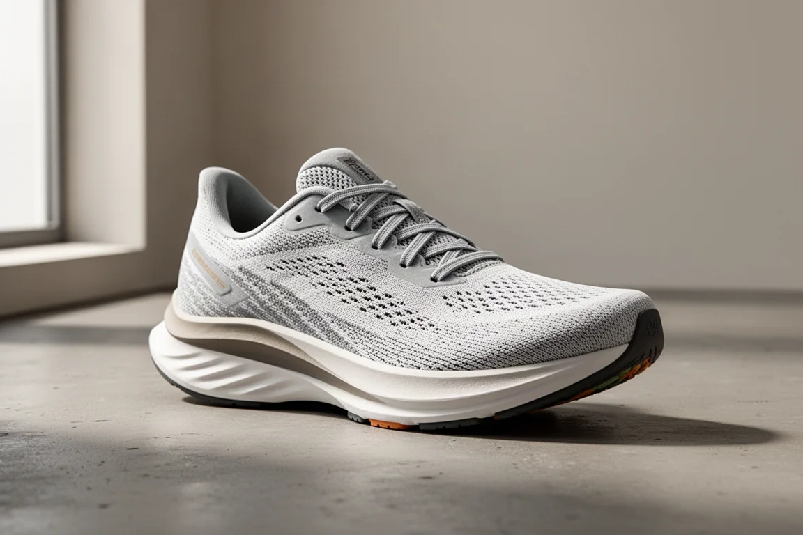 Asics Evo Ride 3 running shoe shown at a three-quarter angle on concrete