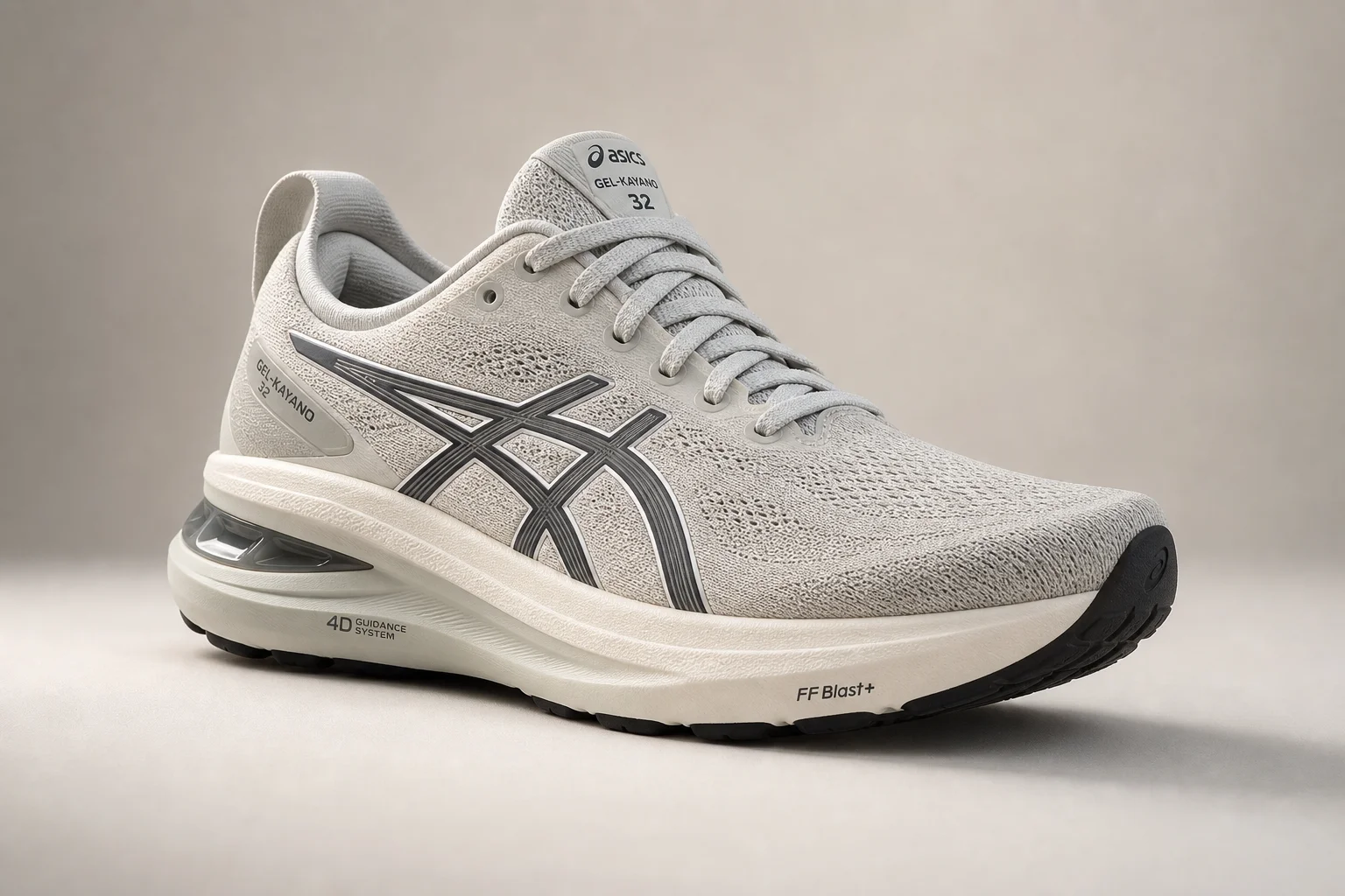 Colección de zapatillas de running para corredores pesados dispuestas sobre una superficie de hormigón