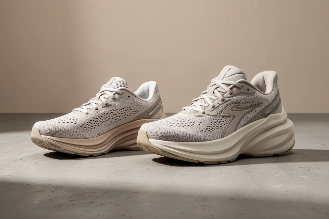 ASICS GEL-Nimbus 27 and Saucony Triumph 22 running shoes side by side on concrete