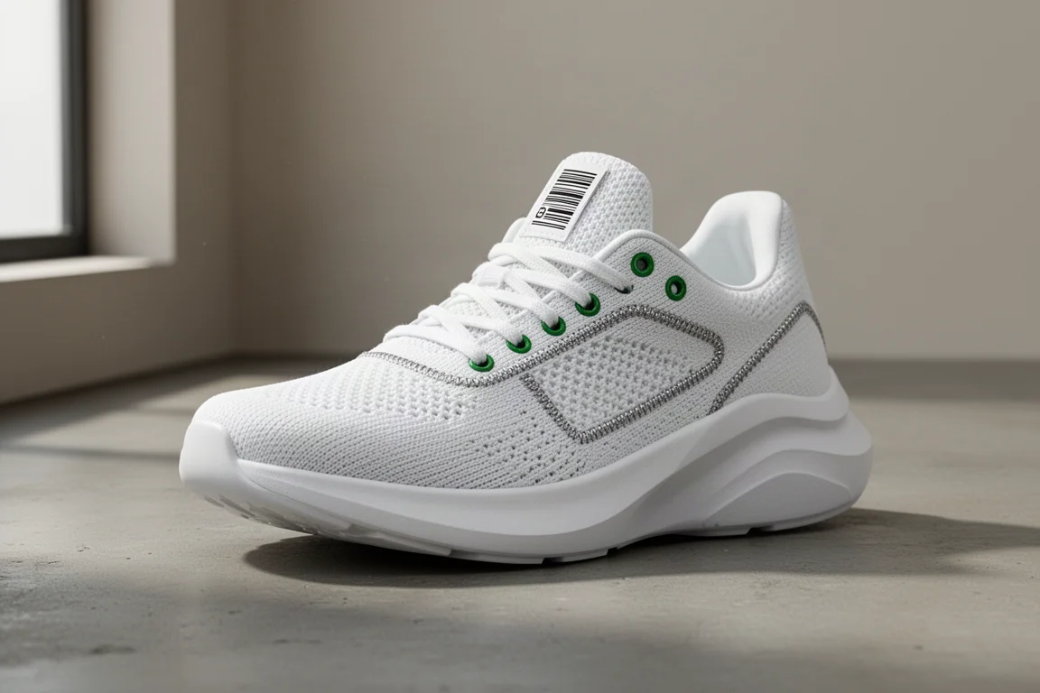 ASICS Gel Nimbus Marai all-white running shoe on a concrete surface
