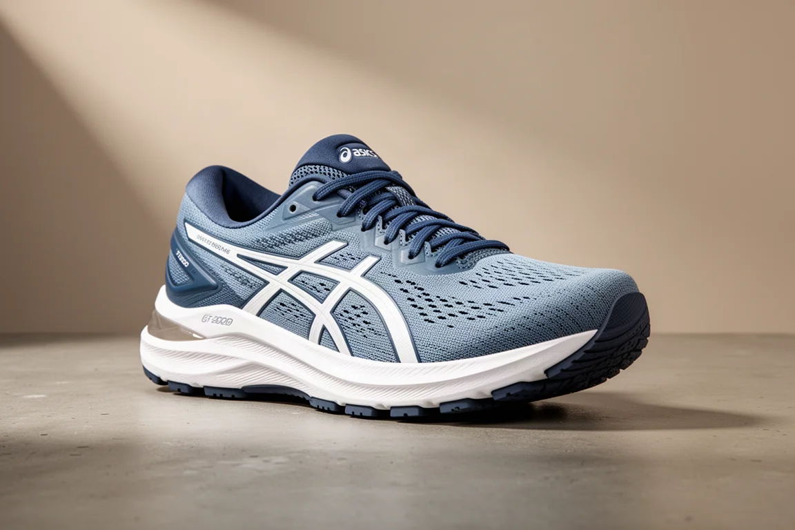 ASICS GT-2000 13 running shoe on a concrete surface at a three-quarter angle