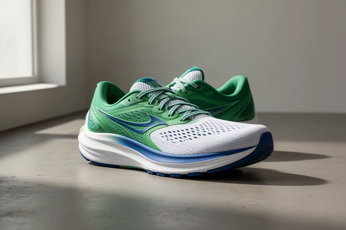 ASICS GT-2010 Edition stability running shoe in green and blue on concrete