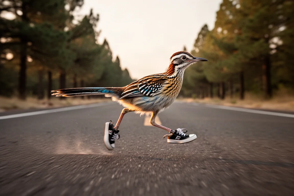 Runner picking up pace on an open road during a tempo run