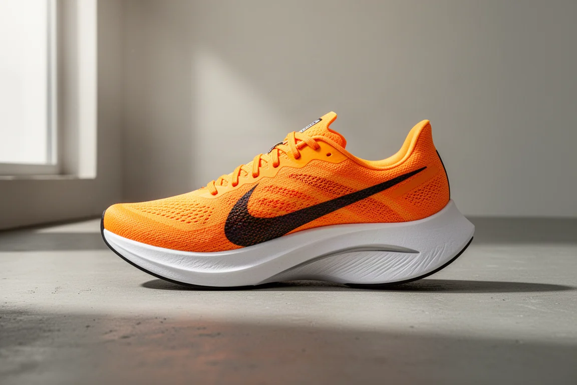 Asics Meta Speed Edge racing shoe on a concrete surface