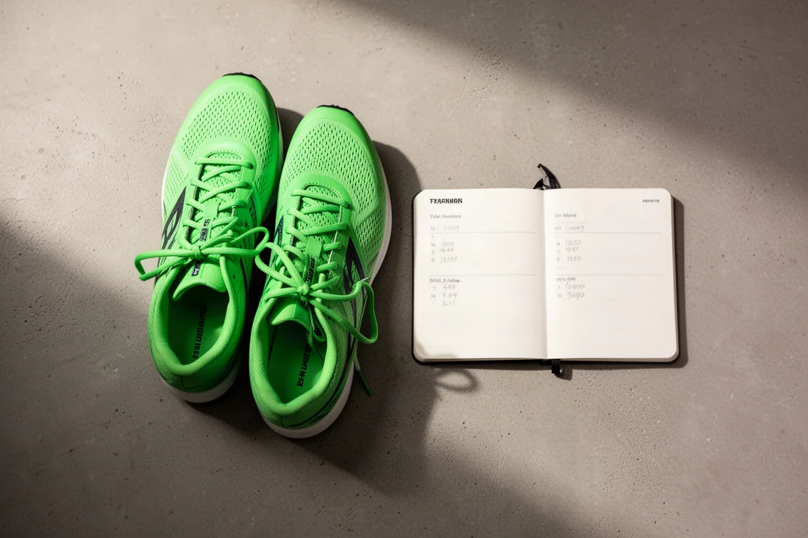 Primo piano del bordo esposto della suola intermedia in foam e della suola in gomma di una scarpa da gara
