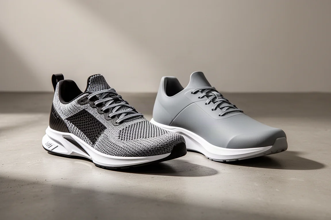 Asics Metaspeed Sky Paris and On Cloudboom Strike LS racing shoes side by side on concrete