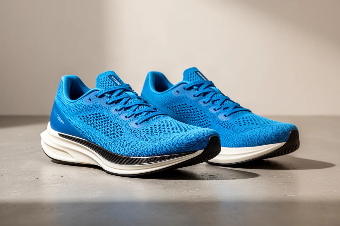Zwei ASICS Metaspeed Wettkampfschuhe nebeneinander auf einer Betonoberfläche